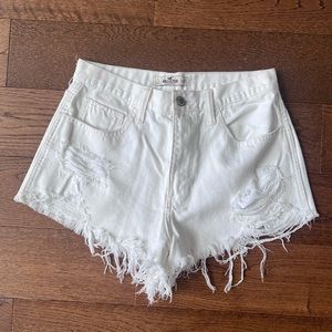 Hollister White Denim Shorts